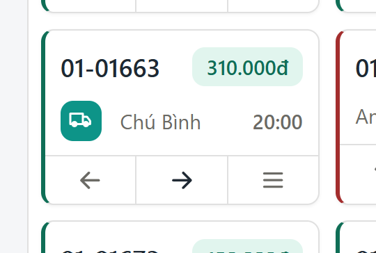 Màn hình giao hàng, địa chỉ in trên nhãn